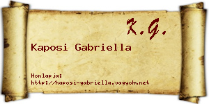 Kaposi Gabriella névjegykártya